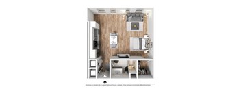 A modern, minimalist bedroom with a lofted sleeping area.