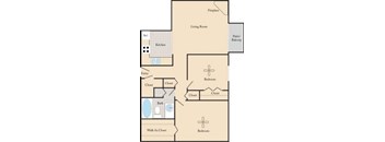2 Bed, 1 Bath B1