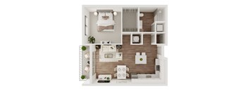 1 Bedroom, 1 Bathroom - 748 SF