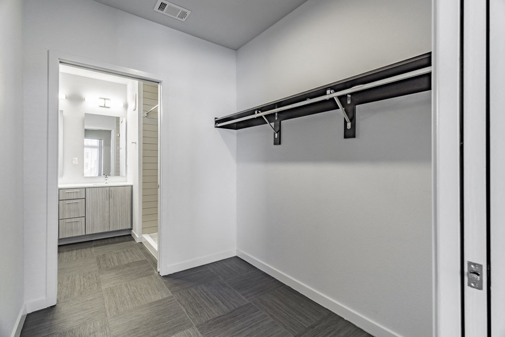 Large walk-in closets at Pinnacle Heights Apartments in Rogers, Arkansas.