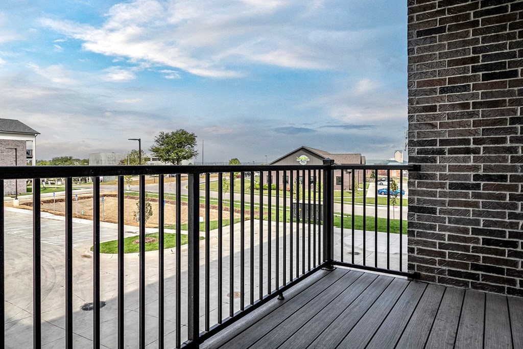 Balcony with stunning view at Belle Point in Bellevue, NE