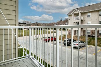 Balcony at CopperCreek apartments in Council Bluffs, IA
