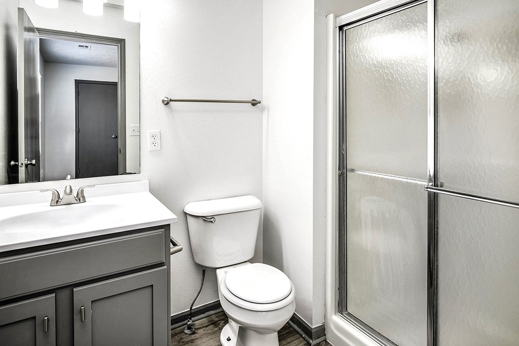 Bathroom at Deer Park Apartments in Council Bluffs, IA