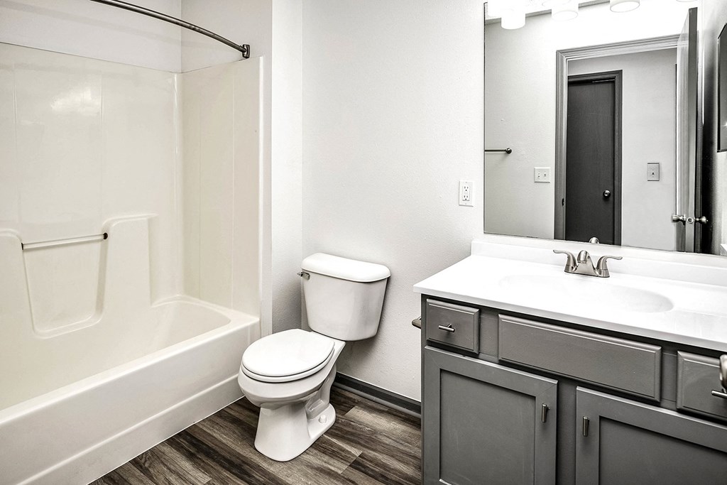 Bathroom at Deer Park Apartments in Council Bluffs, IA