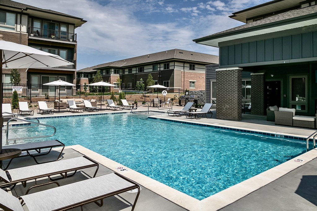 Sparkling Pool at Echo Park Apartments in Omaha, NE