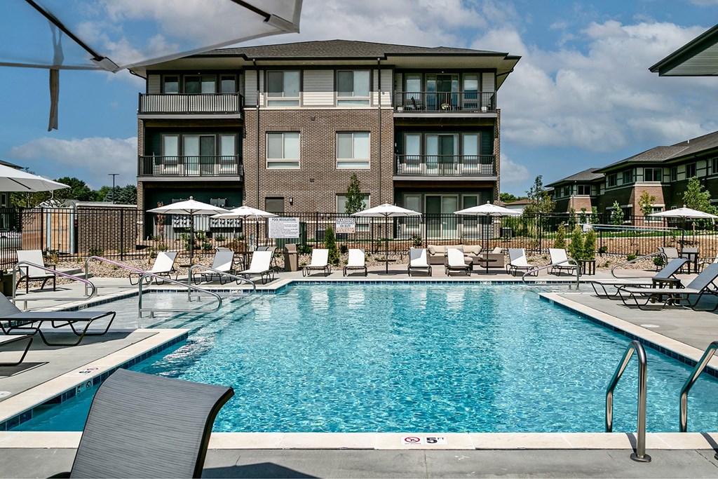 Sparkling Pool at Echo Park Apartments in Omaha, NE
