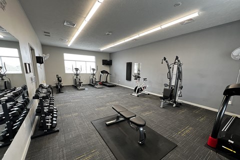 Fitness center at The Flats at 5th in Columbus, NE