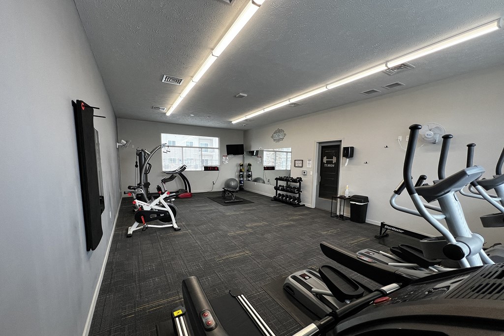 Fitness center at The Flats at 5th in Columbus, NE