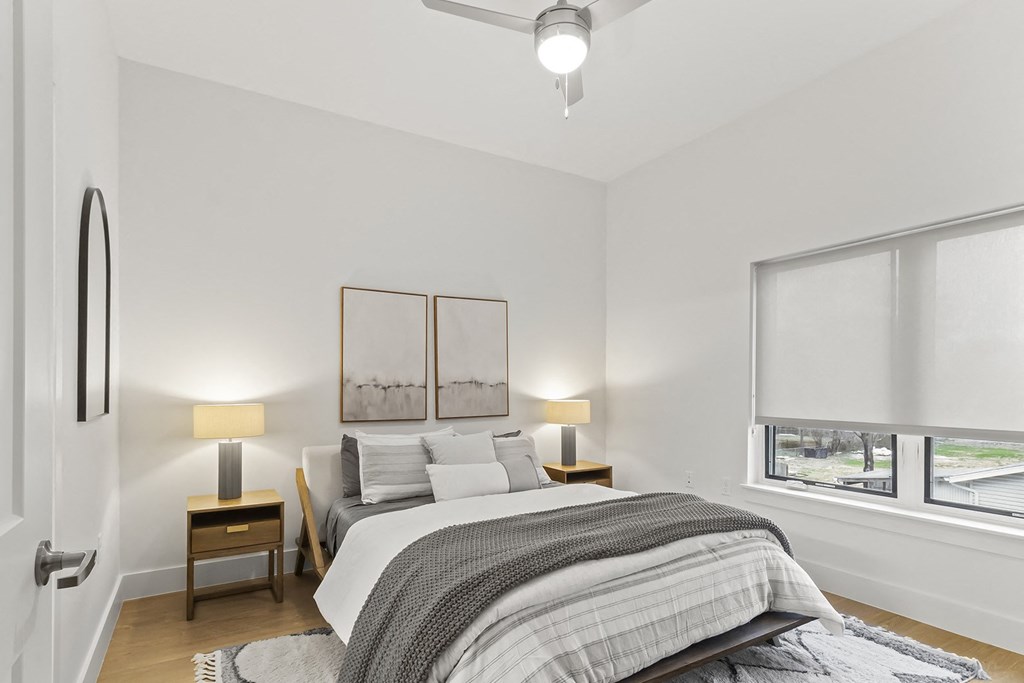 One and two bedroom apartment homes with large Windows at G at Market in Bentonville, AR