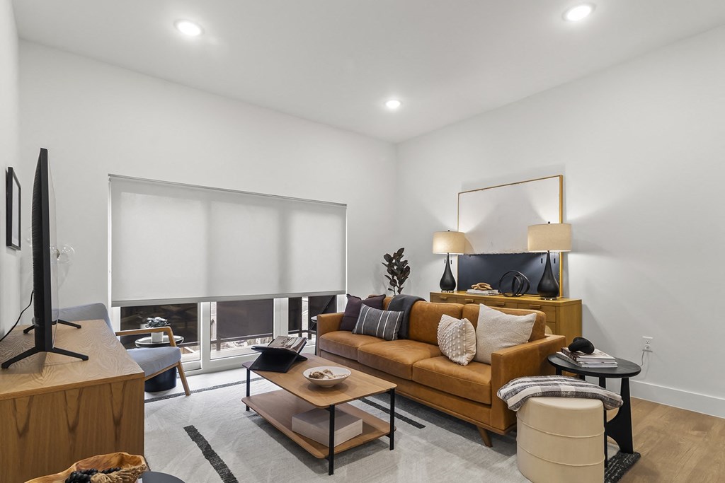 One and two bedroom apartment homes with large Windows at G at Market in Bentonville, AR