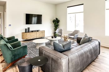 Clubhouse with community seating area at Hanover Flats in Bennington, NE