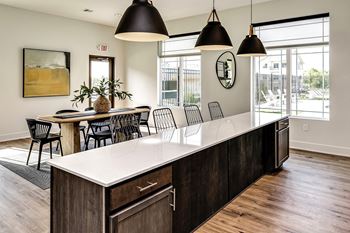Large clubhouse kitchen at Hanover Flats in Bennington, NE