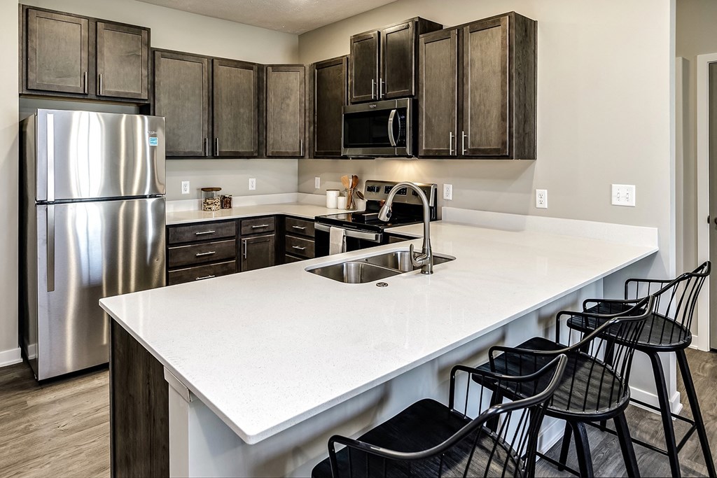 Modern Kitchen at Hanover Flats in Bennington, NE