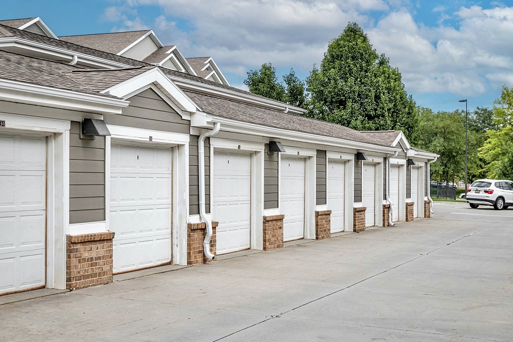 Spacious garages at Legacy Commons Apartments in Omaha, NE