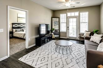 Living Room with Natural Lighting at Legacy Commons Apartments in Omaha, NE