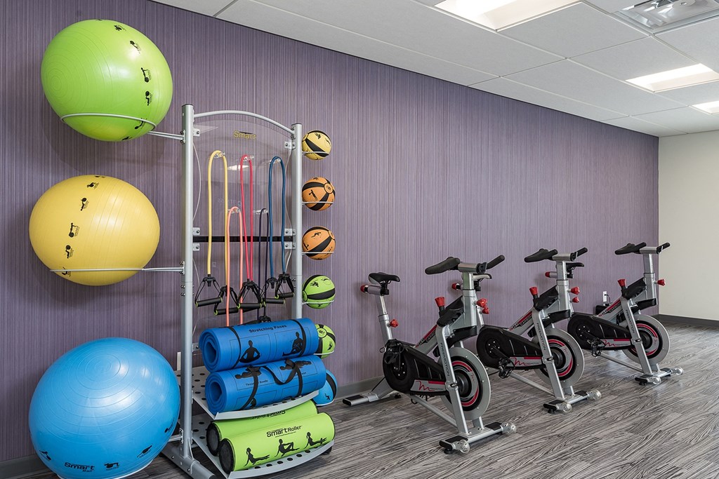 24-Hour Fitness Center with Fitness On-Demand at The Nexus at Gray's Landing in Downtown Des Moines, IA