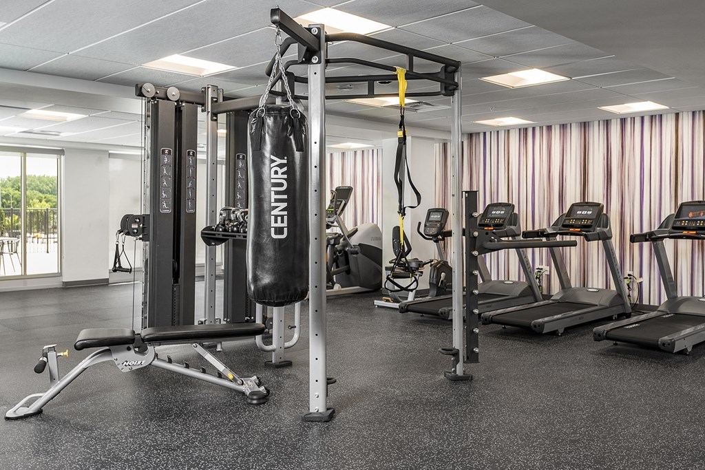 24-Hour Fitness Center with Fitness On-Demand at The Nexus at Gray's Landing in Downtown Des Moines, IA