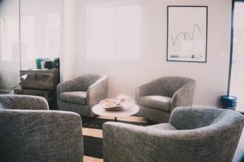 Community clubhouse with seating at Northridge Apartments in Gretna, NE