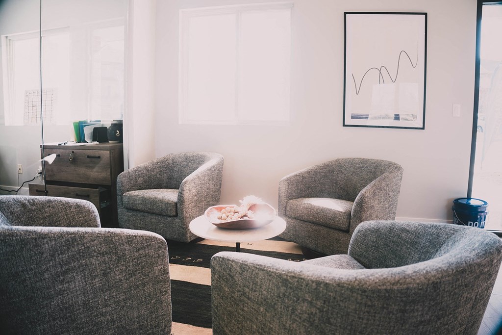 Community clubhouse with seating at Northridge Apartments in Gretna, NE