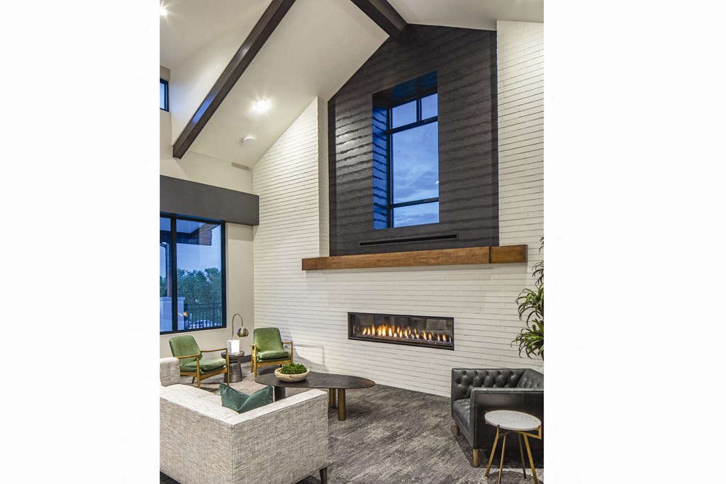 Community clubhouse interior Community clubhouse exterior at Park125 West Dodge in Omaha, NE