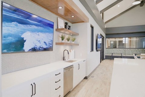 Community clubhouse interior at Park125 West Dodge in Omaha, NE