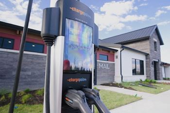 EV charging station at Park125 in Omaha, NE