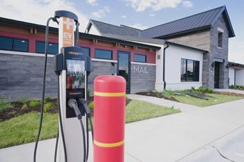 EV charging station at Park125 in Omaha, NE