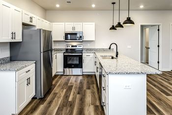 Stainless steel appliances at The Parker in Papillion, NE