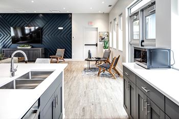 Clubhouse Kitchen at Sandstone Villas Apartments, Omaha