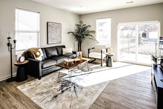 Living room at Sandstone Villas Townhomes in Omaha, NE