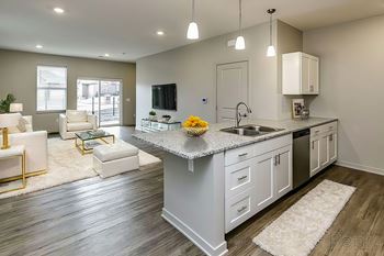 Kitchen Island at Sandstone Villas Apartments, Omaha, Nebraska