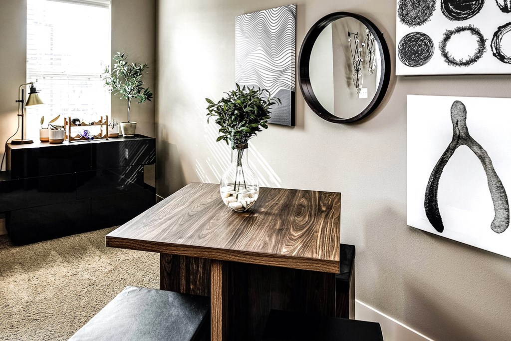 Modern living room at Sterling at Prairie Trail in Ankeny, IA