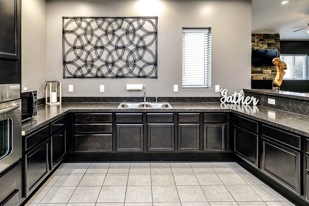 Clubhouse roomy kitchen at Tamarin Ridge in Lincoln, NE