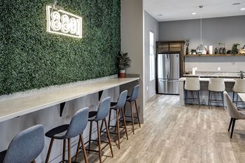 Community room with large kitchen at The 8801 in Lincoln, NE