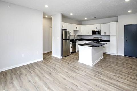 Spacious one and two-bedroom apartments featuring three interior schemes, granite countertops, stainless steel appliances, large kitchens, high-end lighting, vinyl plank flooring and much more at The Brink at Ridgeview in Plattsmouth, NE