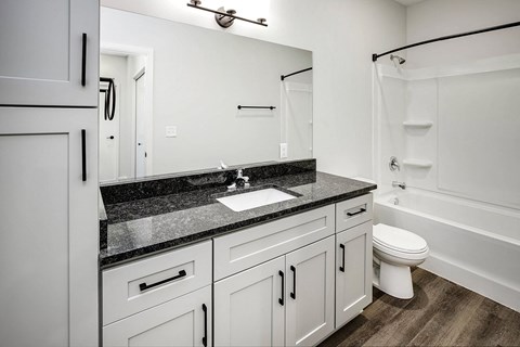 Spacious one and two-bedroom apartments featuring three interior schemes, granite countertops, stainless steel appliances, large kitchens, high-end lighting, vinyl plank flooring and much more at The Brink at Ridgeview in Plattsmouth, NE