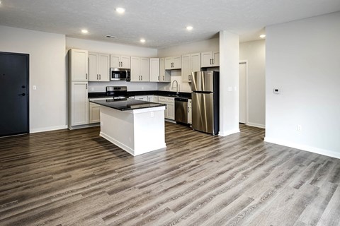 Spacious one and two-bedroom apartments featuring three interior schemes, granite countertops, stainless steel appliances, large kitchens, high-end lighting, vinyl plank flooring and much more at The Brink at Ridgeview in Plattsmouth, NE