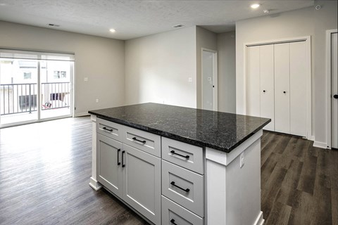 Spacious one and two-bedroom apartments featuring three interior schemes, granite countertops, stainless steel appliances, large kitchens, high-end lighting, vinyl plank flooring and much more at The Brink at Ridgeview in Plattsmouth, NE