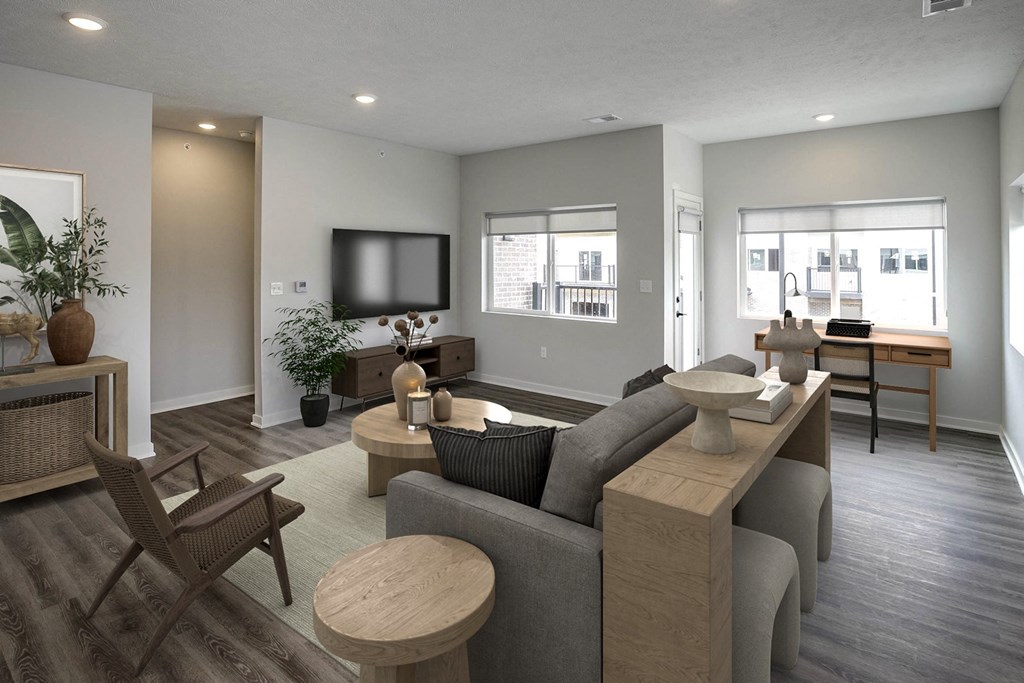Spacious one and two-bedroom apartments featuring three interior schemes, granite countertops, stainless steel appliances, large kitchens, high-end lighting, vinyl plank flooring and much more at The Brink at Ridgeview in Plattsmouth, NE