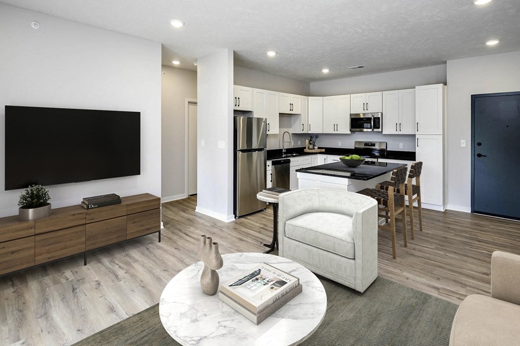 Spacious one and two-bedroom apartments featuring three interior schemes, granite countertops, stainless steel appliances, large kitchens, high-end lighting, vinyl plank flooring and much more at The Brink at Ridgeview in Plattsmouth, NE