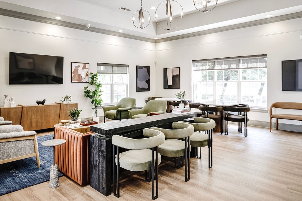 Seating area at The Landings Apartments, Nebraska