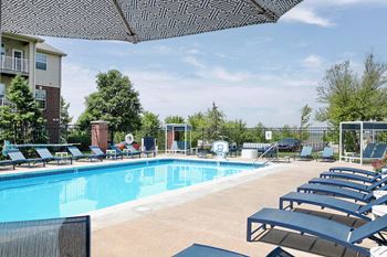 Sparkling Pool area at The Landings Apartments, Nebraska