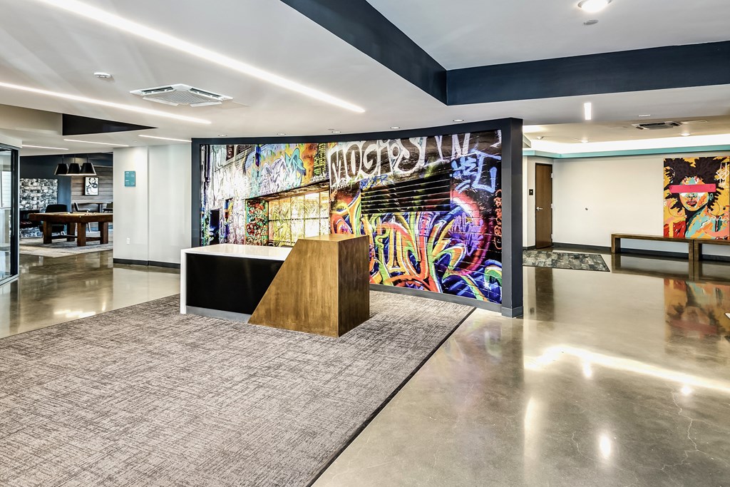 Resident Lounge at The Mill Apartments in Benson, NE