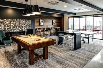 Resident game room at The Mill Apartments in Benson, NE