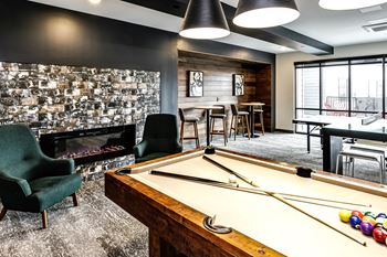 Resident game room at The Mill Apartments in Benson, NE