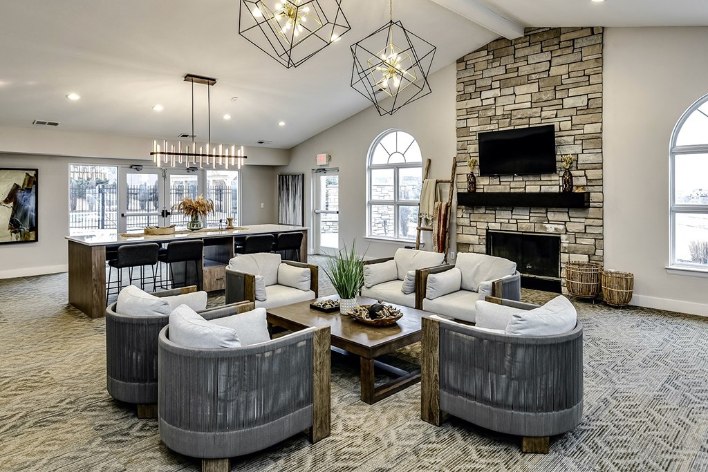 Resident lounge at The Vue in Bellevue, NE