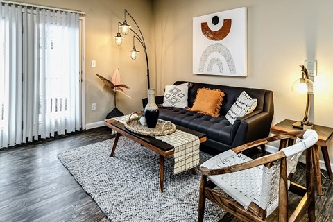 Bright Living Room at The Vue Apartments, Nebraska