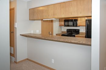 Kitchen island at Thomasbrook Apartments in Lincoln, NE