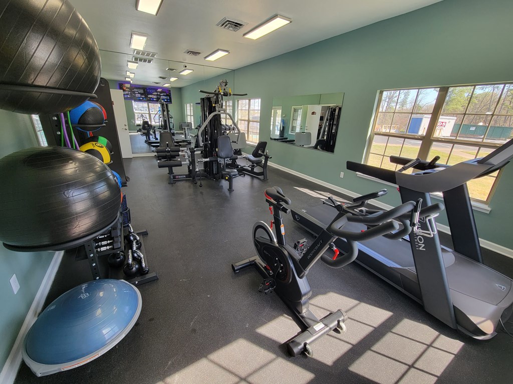 Newly renovated fitness center at Parham Pointe Apartments in Little Rock, AR
