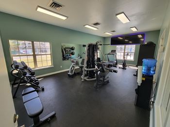 Newly renovated fitness center at Parham Pointe Apartments in Little Rock, AR